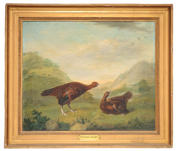 STEPHEN ELMER (1717-1796) Two partridges in a mountainous landscape