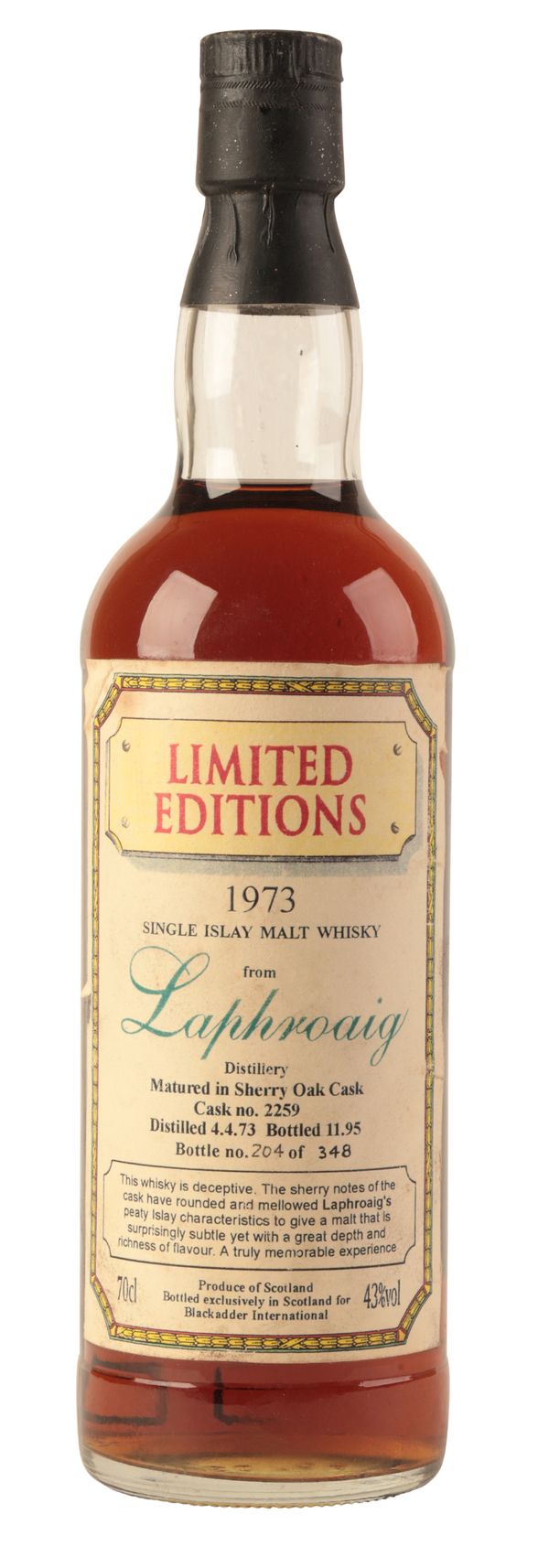 LAPHROAIG "LIMITED EDITIONS" SINGLE ISLAY MALT WHISKY 1973