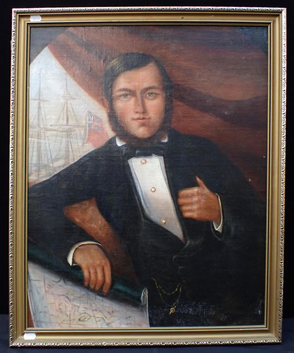 A 19tH CENTURY NAIVE PORTRAIT OF A SEAMAN