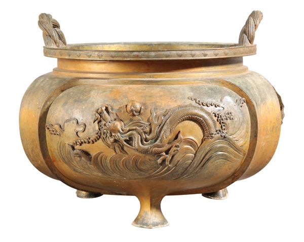 A JAPANESE CAST METAL JARDINIERE