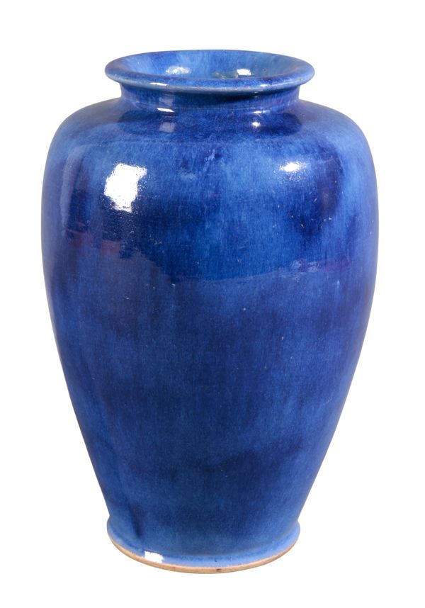 A CHINESE MONOCHROME GLAZED YIXING VASE