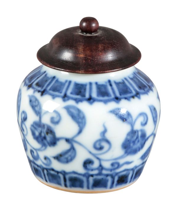 A CHINESE PORCELAIN BLUE AND WHITE JAR