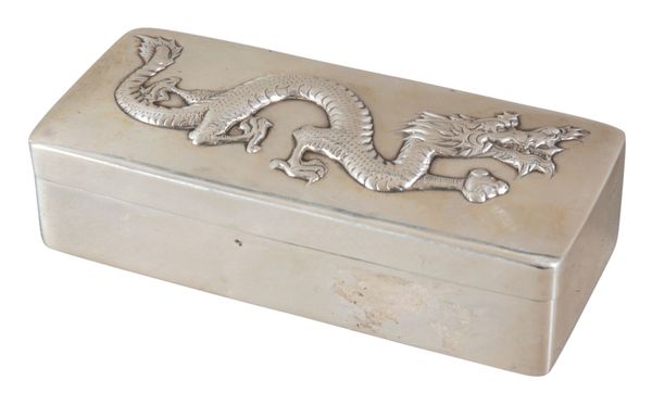 A CHINESE EXPORT SILVER PILL BOX BY WAN HING & CO