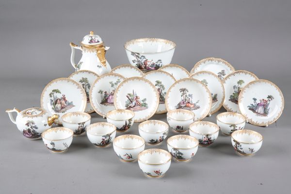 A MEISSEN PORCELAIN PART COFFEE SERVICE