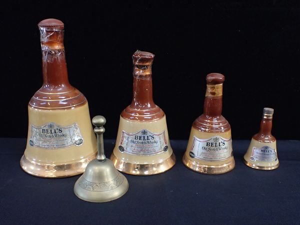 SET OF FOUR 'BELLS WHISKEY' CERAMIC BELLS