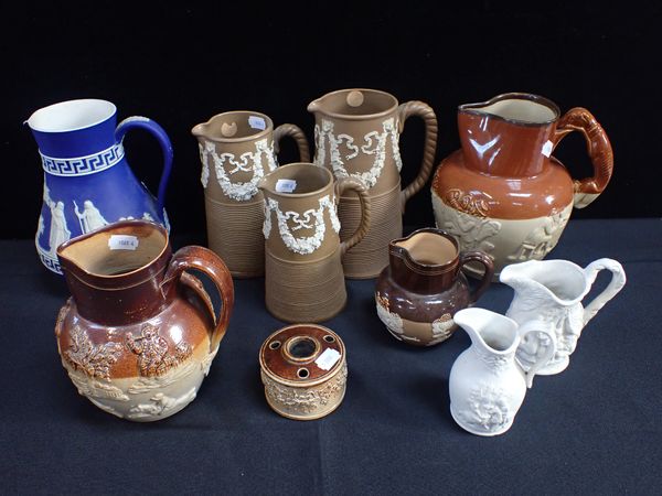 A COLLECTION OF STONEWARE JUGS