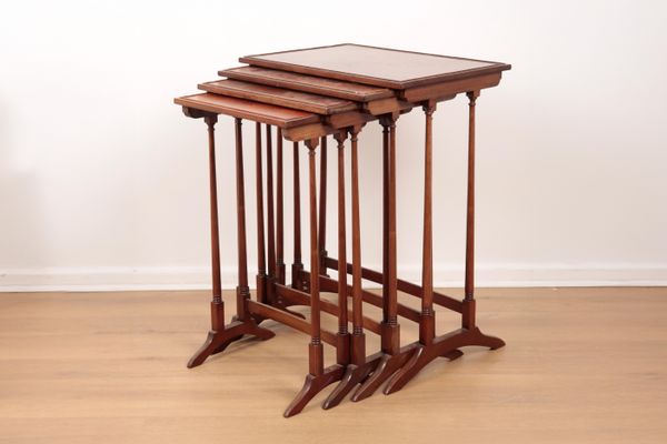 AN EDWARDIAN MAHOGANY NEST OF TABLES