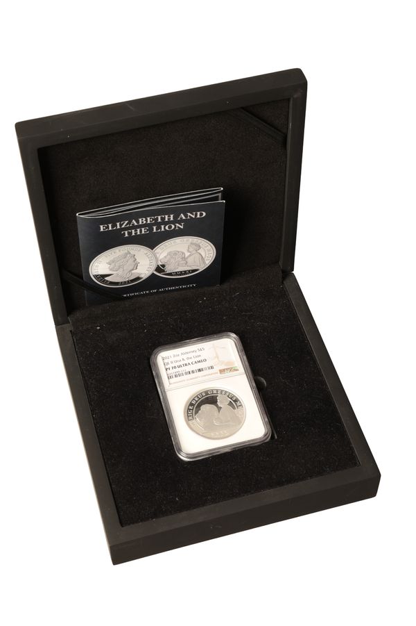 COMMONWEALTH MINT AND PHILATELIC BUREAU LTD:  2021 ELIZABETH II £5 2OZ SILVER COIN