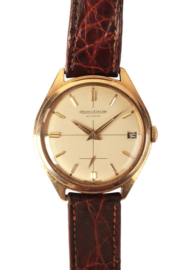 JAEGER-LeCOULTRE: A GENTLEMAN'S 9CT GOLD WRISTWATCH