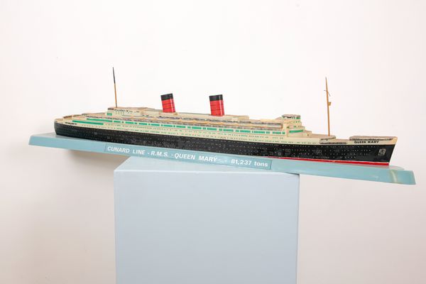 A TRAVEL AGENT'S ADVERTISING MODEL OF THE 'CUNARD LINE - R.M.S. 'QUEEN MARY' - 81,237 tons'