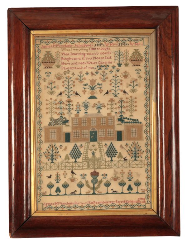 A VICTORIAN NEEDLEWORK SAMPLER