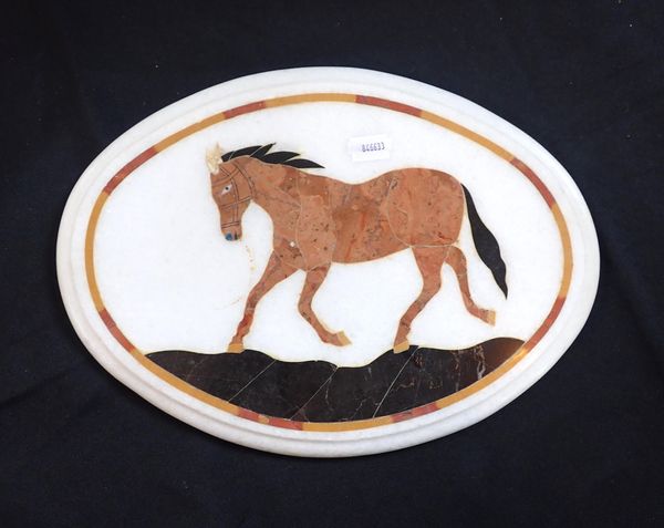 PIETRA DURA OVAL PLAQUE