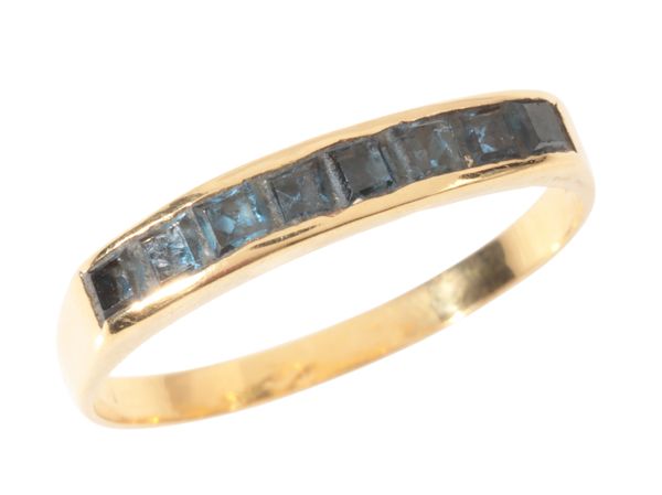 A SAPPHIRE HALF ETERNITY RING