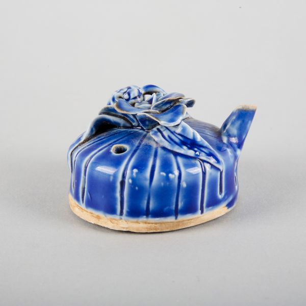 A CHINESE PORCELAIN BLUE GLAZED WATER DROPPER