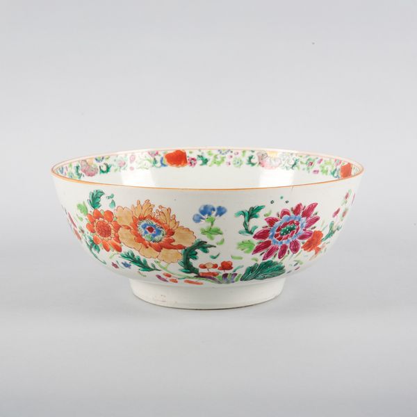 A CHINESE EXPORT PORCELAIN FAMILLE ROSE PUNCH BOWL