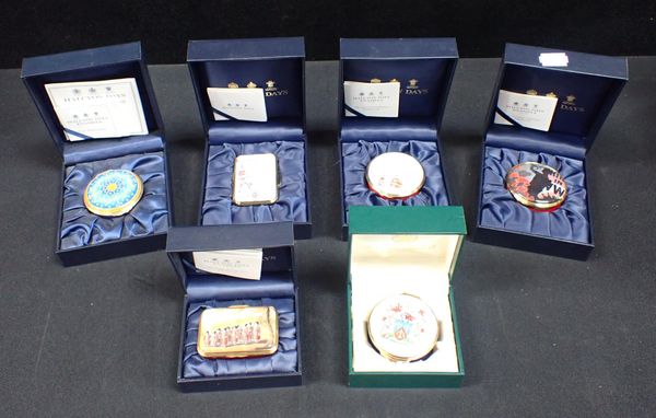 A GROUP OF HALCYON DAYS ENAMEL BOXES