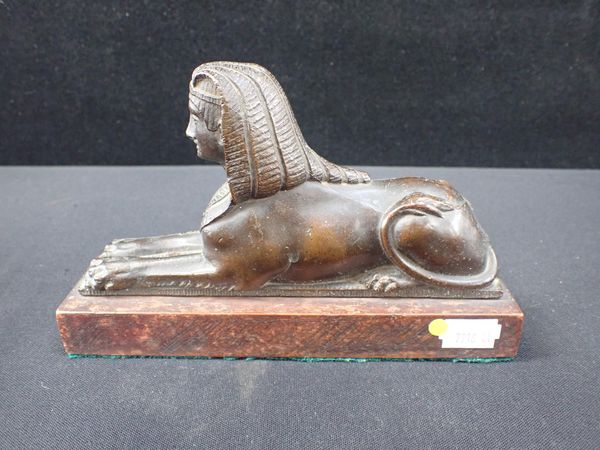 A 19th CENTURY GRAND TOUR STYLE BRONZE SPHINX