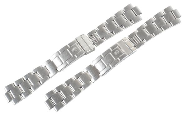 ROLEX: TWO STAINLESS STEEL BRACELETS