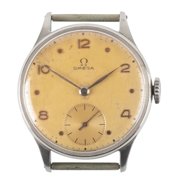 OMEGA: A STAINLESS STEEL WRISTWATCH