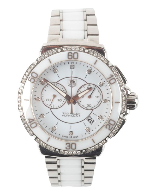 TAG HEUER FORMULA 1: A CERAMIC AND STAINLESS STEEL CHRONOGRAPH WRISTWATCH