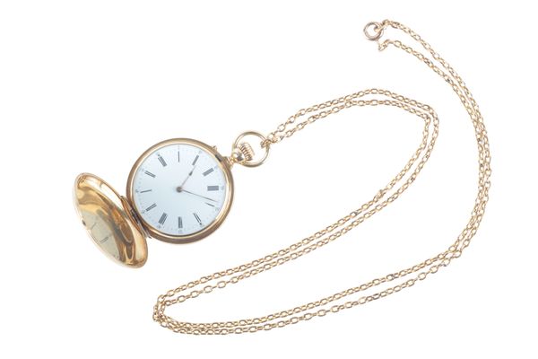 AUDEMARS: AN 18CT GOLD FULL HUNTER POCKET WATCH