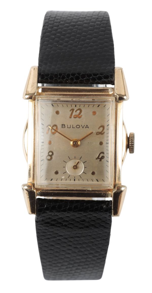 BULOVA: A GOLD-PLATED AND STAINLESS STEEL WRISTWATCH