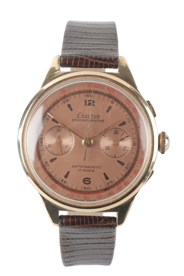 EXACTUS CHRONOGRAPHE: A GOLD-PLATED WRISTWATCH