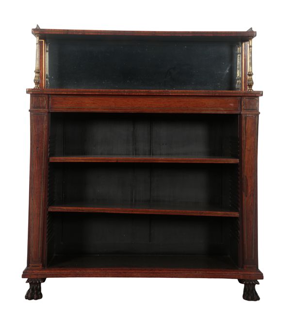 A REGENCY ROSEWOOD AND BRASS STRUNG CHIFFONIER