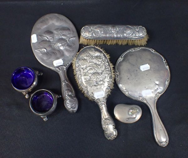 SILVER BACKED DRESSING TABLE BRUSHES AND MIRRORS