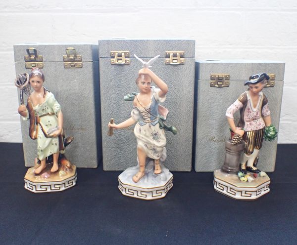 THREE ROYAL CROWN DERBY 'ELEMENTS' SERIES FIGURES