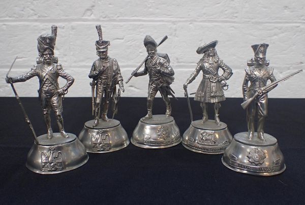 FIVE CHAS. C. STADDON CAST PEWTER SOLDIERS