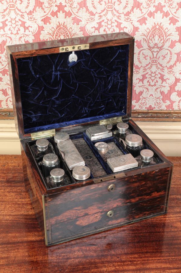 A VICTORIAN COROMANDEL VANITY BOX BY JOHN JOSEPH MECHI