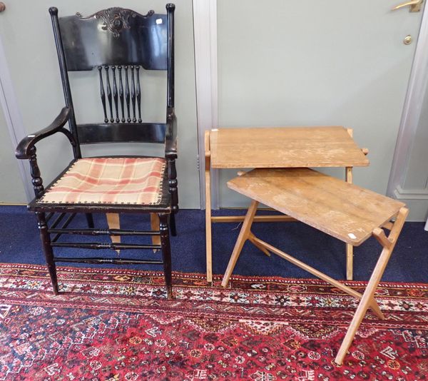 TWO MID-CENTURY MODERN NESTING TABLES