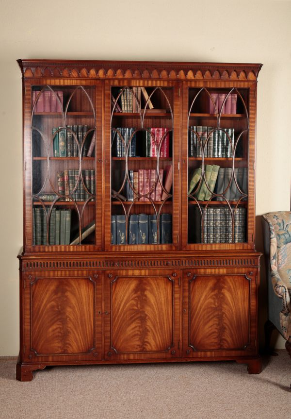 A GEORGE III STYLE MAHOGANY BOOKCASE