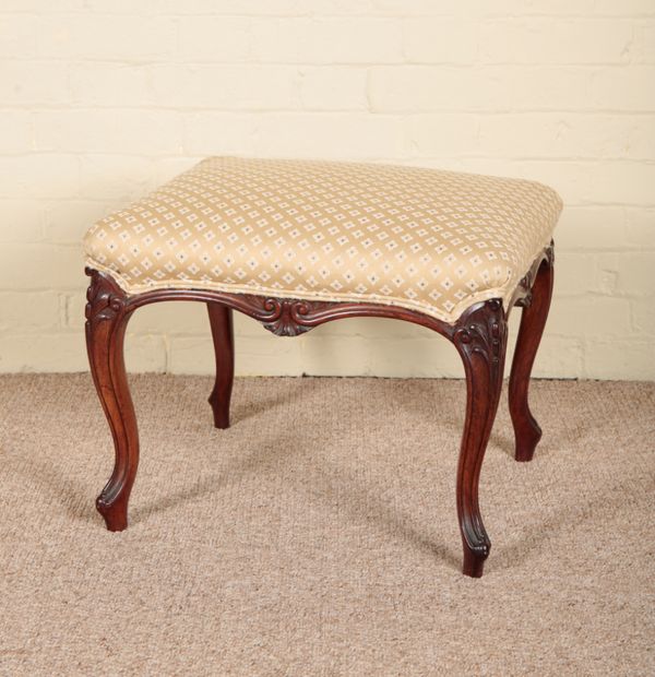 A VICTORIAN ROSEWOOD STOOL