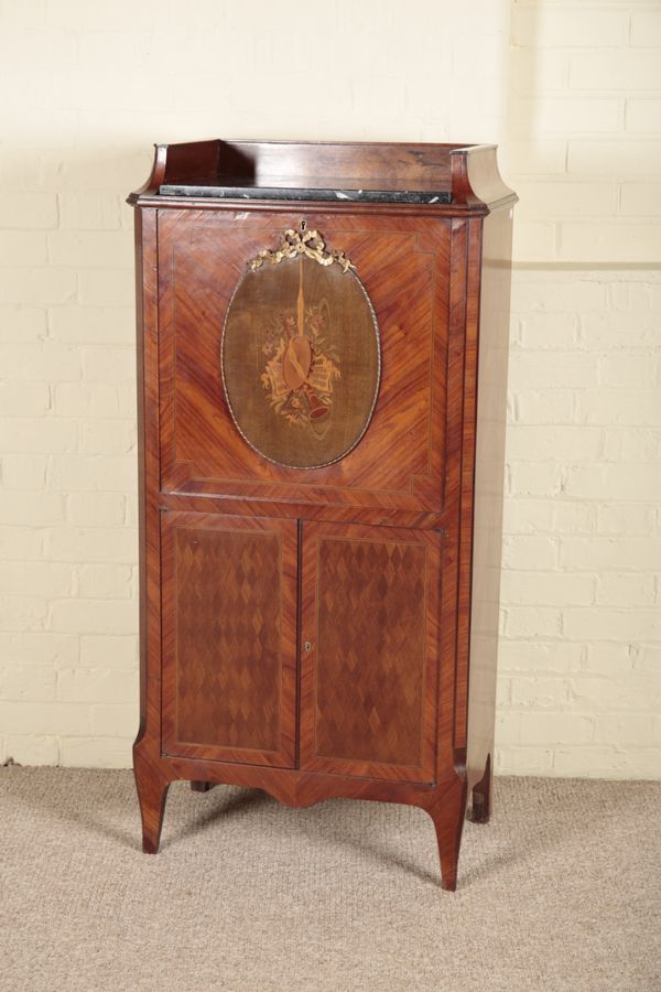 A LOUIS XVI STYLE KINGWOOD AND MARQUETRY SECRETAIRE A ABATTANT