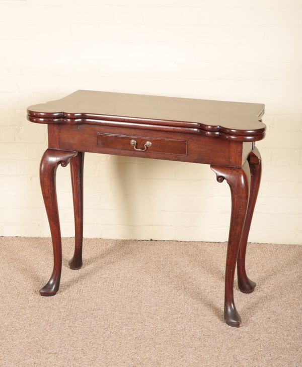 A GEORGE II MAHOGANY CARD TABLE