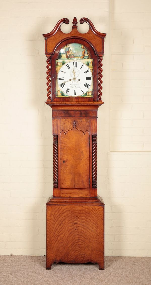 AN OAK LONGCASE CLOCK BY THOMAS WEBB, NEWQUAY