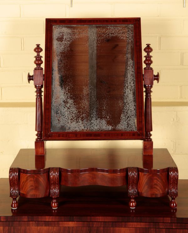 AN IMPRESSIVE GEORGE IV MAHOGANY DRESSING MIRROR