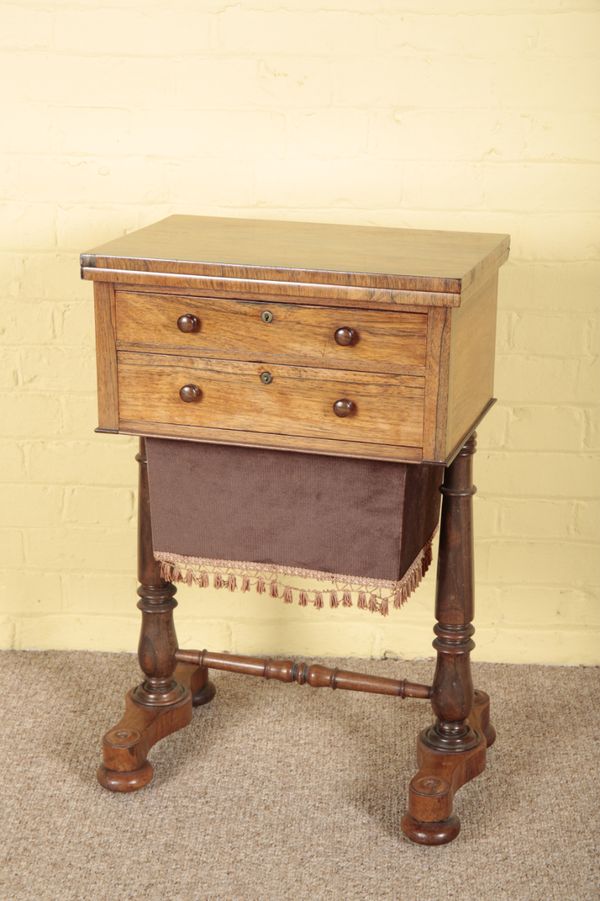 A GEORGE IV ROSEWOOD WORK TABLE