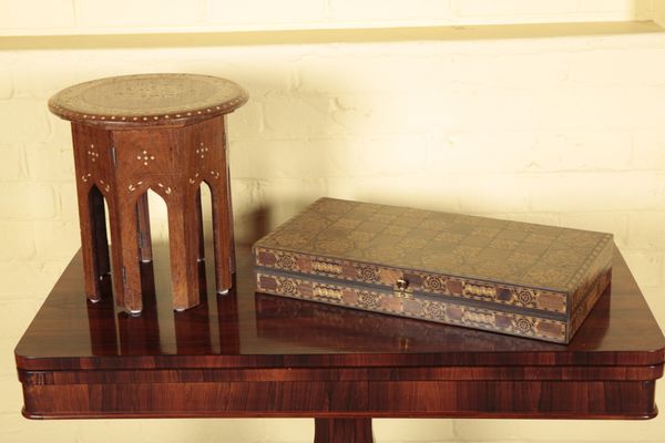 AN INDIAN PARQUETRY GAMES BOX