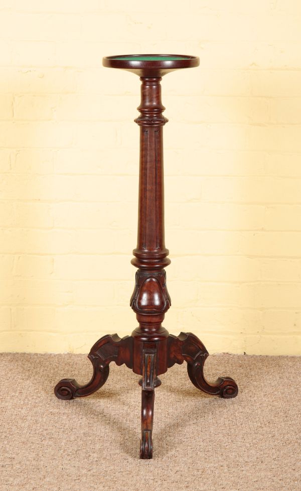 A LATE VICTORIAN MAHOGANY TORCHERE