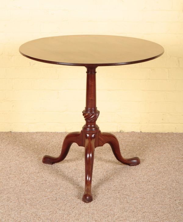 A GEORGE II MAHOGANY TRIPOD TABLE