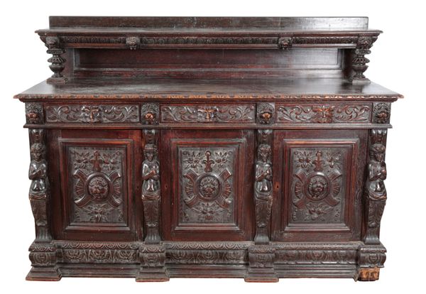 A VICTORIAN OAK BUFFET