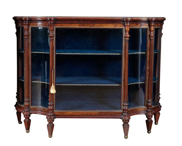 A VICTORIAN WALNUT AND GILT METAL MOUNTED CREDENZA