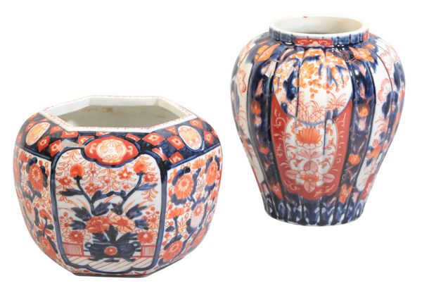 A JAPANESE IMARI VASE AND SIMILAR BOWL