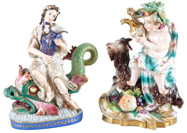 A CONTINENTAL PORCELAIN FIGURAL VEILLEUSE