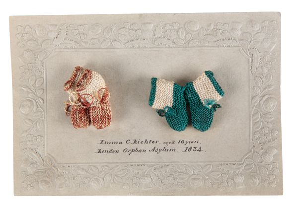 TWO PAIRS OF WILLIAM IV MINIATURE EMBROIDERED BOOTS