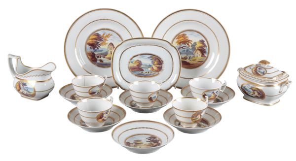 AN ENGLISH PORCELAIN PART TEA SERVICE