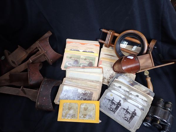 A QUANTITY OF STEREOSCOPE CARDS, INCLUDING ONE MACABRE